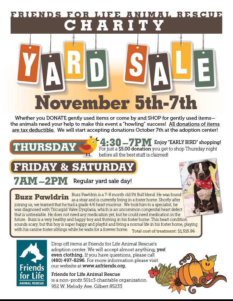 Charity Yard Sale » Friends for Life Animal Rescue